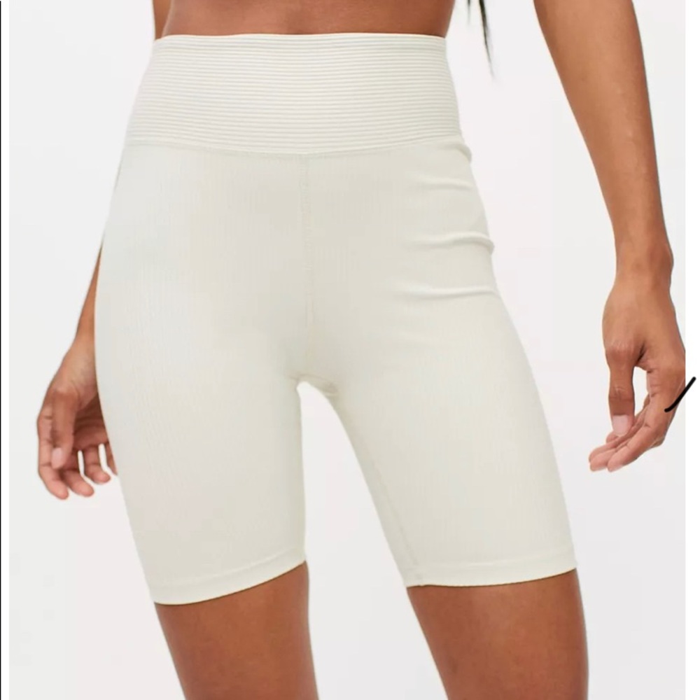 8 inch year of ours rubbed white biker shorts